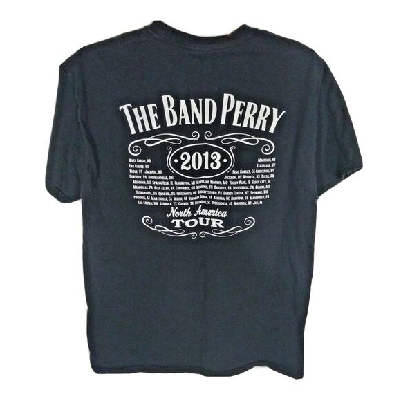The Band Perry T Shirt Sz Medium Black 2013 World Tour Concert Cotton Short Slv - Picture 2 of 7